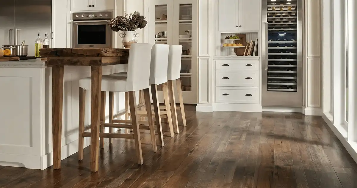 Professionally installed and refinished hardwood flooring in a residential home, showcasing smooth finish and natural wood tones in Austin, TX
