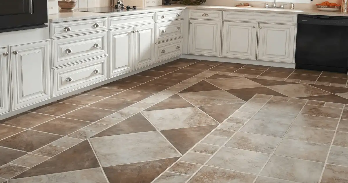 Kitchen with white cabinets and a professionally installed tile floor in Austin, TX